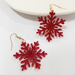 Snowflake Acrylic Glitter Powder Dangle Earrings&nbsp;FS-WGC8E2D-01