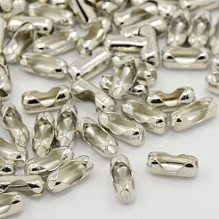 アイアン製ボールチェーンコネクター  プラチナカラー  長さ10mm  4 mm幅  厚さ4mm  穴：2.5mm  3.2mmボールチェーンに適合&nbsp;E683Y-N