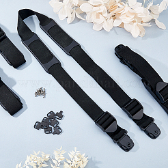 ポリエステル製屋外ゴミ箱収納ストラップ  プラスチックバックル付き  ブラック  1270x37~50x1~15mm&nbsp;AJEW-WH0609-551