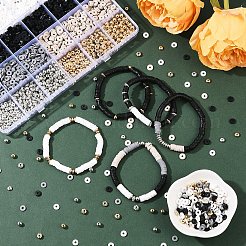 DIY ポリマー粘土ビーズ & CCB プラスチックビーズブレスレット作成キット  ブラック  5~6x0.5~1mm  穴：1.2mm&nbsp;DIY-YW0012-06B