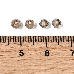 透明ガラスビーズ  双円錐形  多面カット  コーヒー  4x3.5mm  穴：0.8mm  約720個/袋&nbsp;GLAA-K072-04K