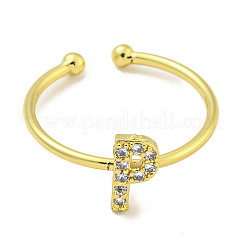 Rack Plating Brass Open Cuff Rings for Women&nbsp;RJEW-F162-02G-P
