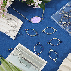 32Pcs Alloy Oval Open Back Bezel Connector Charms&nbsp;FIND-CA0011-77P