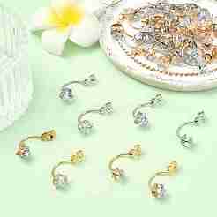 16Pcs 4 Styles Alloy Clear Cubic Zirconia Earring Nuts&nbsp;FIND-YW0012-06A