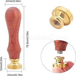 真鍮ワックスシーリングスタンプ  木製ハンドル付き  ゴールドカラー  DIYスクラップブッキング用  レイヴン模様  20mm&nbsp;AJEW-WH0337-013
