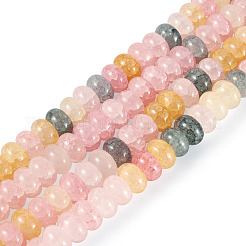 1連売りガラスビーズ連売り  天然石風  ロンデル  染め  カラフル  8~8.5x4.5~5mm  穴：1~1.2mm  約155~159個/連  30.12~31.30インチ（76.5~79.5cm）&nbsp;GLAA-TADJ0001-06B
