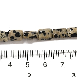 天然石ダルメシアンジャスパービーズ連売り  長方形  8~9x6.5~7x4mm  穴：0.8mm  約45個/連  15.16インチ（38.5cm）&nbsp;G-G085-A13-01