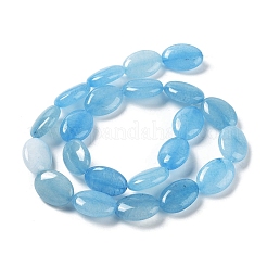天然石クォーツビーズ連売り  染め  フラットオーバル  17.5~18x12.5~13x6mm  穴：1.2mm  約22個/連  15.55''（39.5センチメートル）&nbsp;G-L164-A-22