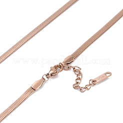 Ion Plating(IP) 304 Stainless Steel Snake Chain Necklaces&nbsp;NJEW-G081-12RG
