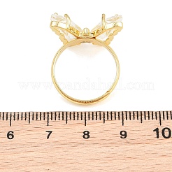 Brass Micro Pave Cubic Zirconia Finger Rings&nbsp;GL-CBA65A8-01G-15