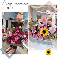 折り畳み式のインスピセート紙箱  ポータブルギフト包装ボックス  ベーカリーケーキカップケーキボックスコンテナ  長方形  グレー  22.2x11.9x35.4cm&nbsp;CON-NB0001-69C