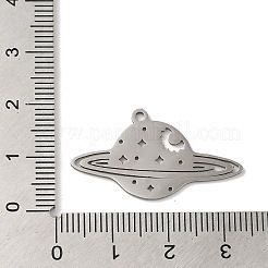 変色しない201ステンレススチールペンダント  惑星  ステンレス鋼色  17x31x1mm  穴：1.6mm&nbsp;LS-STAS-B049-13P