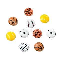 60個、6種類のスタイルのスポーツ不透明樹脂カボション  混合図形  ミックスカラー  15.5~16x4~5.5mm  10個/スタイル&nbsp;RESI-CJ0004-95