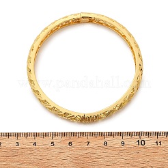 女性用真鍮ヒンジ付きバングル  ラックめっき  ゴールドカラー  1/4インチ（0.8cm）  内径：2-3/8インチ（5.95cm）&nbsp;BJEW-D313-01G