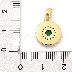 Brass Micro Pave Cubic Zirconia Pendents&nbsp;KK-M303-02G-02