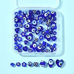 80Pcs 8 Styles Handmade Lampwork Evil Eye Beads&nbsp;LAMP-FS0001-38B