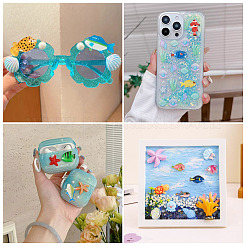 プラスチックカボション  魚  ミックスカラー  12~15.5x20.5~26.5x6~7.5mm&nbsp;KY-TAC0010-05