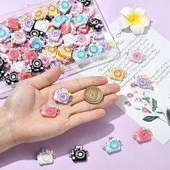 70Pcs 7 Colors Opaque Resin Bowknot Camera Connector Charms&nbsp;RESI-CJ0005-37