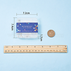 真鍮製スタッドピアスパーツ  アメリカンピアス  プラチナ·ゴールデン  容器：7.4x7.2x1.7cm&nbsp;KK-SC0001-02