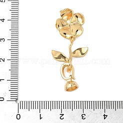 Flower Brass Enamel Fold Over Clasps&nbsp;KK-S531-33G-B