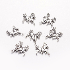 チベット風アンティークシルバー合金馬ペンダント  16.5x13.5x2mm  穴：2mm&nbsp;X-TIBEP-E131-AS
