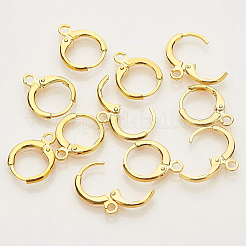 真鍮製のハギーフープピアス  カン付き  ゴールドカラー  15x11.5x2mm  穴：2mm  ピン：1mm  40個/箱&nbsp;KK-BC0005-28G