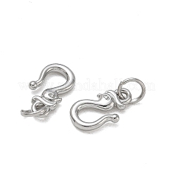 304ステンレススチールSフック留め具  丸カン付き  ステンレス鋼色  10x6x5mm  穴：3mm&nbsp;SA-CBAF1D5-22P