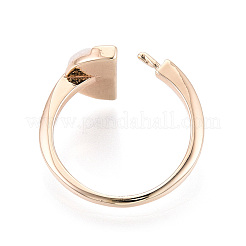 Half Round Shape Brass Shell Cuff Ring Settings&nbsp;KK-T076-64G
