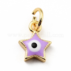 Rack Plating Brass Enamel Charms&nbsp;KK-G387-06G
