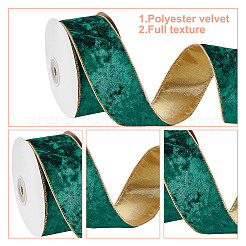 Polyester Velvet Wired Ribbon&nbsp;SRIB-WH0072-04B