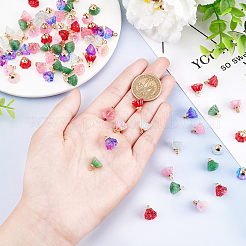 108Pcs 6 Styles Imitation Jade & Transparent Spray Painted Glass Charms&nbsp;GLAA-CA0001-39