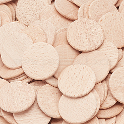 200Pcs Beech Wooden Round Pieces&nbsp;WOOD-NB0002-94A