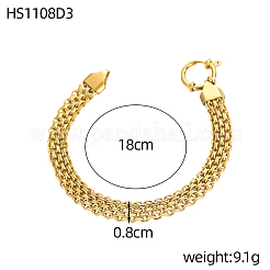 304 Stainless Steel Wheat Chain Bracelets&nbsp;STAS-OY012-93G