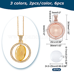 DIY Flat Round Pendant Making Kits&nbsp;DIY-CA0004-01
