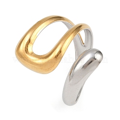 Adjustable 304 Stainless Steel Cuff Rings for Women&nbsp;RJEW-B135-01GP-01