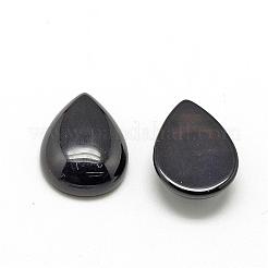 天然石ブラックストーンカボション  ティアドロップ  17~18x12~13x5mm&nbsp;G-R417-13x18-46