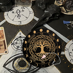 Ahademaker diy wiccan 祭壇用品キット  コーン天然ローズクォーツペンダント付き  304ステンレススチールアズキチェーンネックレスと木製振り子ボード  生活模様の木  3個/セット&nbsp;AJEW-GA0004-66C