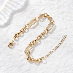 304 Stainless Steel Figaro Chains Bracelets for Women&nbsp;BJEW-JB12775-01