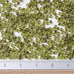 MIYUKIラウンドロカイユビーズ  日本製シードビーズ  11/0  （rr334)オリーブ裏地トパーズツヤ  11/0  2x1.3mm  穴：0.8mm  約5500個/50g&nbsp;SEED-X0054-RR0334