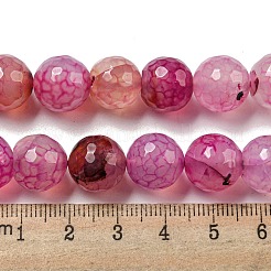 Faceted Natural Dragon Veins Agate Beads Strands&nbsp;G-F447-12mm-L08