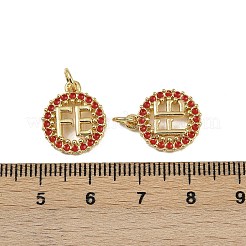 Brass Micro Pave Cubic Zirconia Pendants&nbsp;KK-I358-015G