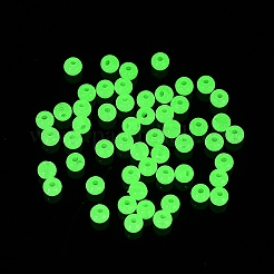 不透明で光るアクリルビーズ  暗闇で光るビーズ  ラウンド  甘露  4mm  穴：1mm  約16666個/500g&nbsp;OACR-G038-06A