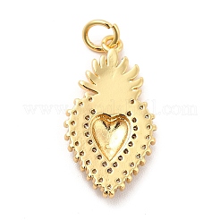 Rack Plating Brass Micro Pave Cubic Zirconia Pendants&nbsp;KK-K270-22G