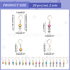 Star/Flat Round/Clover Pendant Stitch Markers&nbsp;HJEW-AB00362