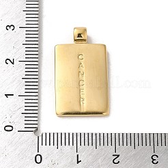 304ステンレスペンダント  星座のある長方形  14KGP本金メッキ  蟹座  25x14x2mm  穴：2mm&nbsp;X-STAS-L022-306G-04