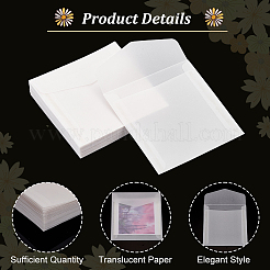 半透明の紙封筒  白紙の封筒  長方形  ホワイト  120x120x0.5mm&nbsp;AJEW-WH0083-25B