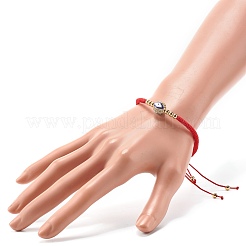 Round with Evil Eye Braided Bead Bracelet for Girl Women&nbsp;BJEW-JB06974