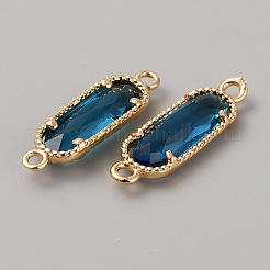 Golden Plated Brass Pave Glass Connector Charms&nbsp;LS-FIND-WH0110-728G-07
