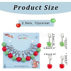 12Pcs Resin Apple Pendant Decorations&nbsp;HJEW-PH01526
