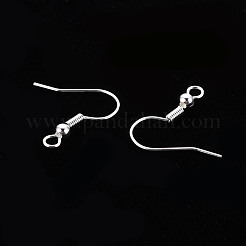304ステンレススチールピアスフック  水平ループ付き  銀  18.5~20.5x17~19mm  穴：2mm  22ゲージ  ピン：0.6mm&nbsp;S057-42S